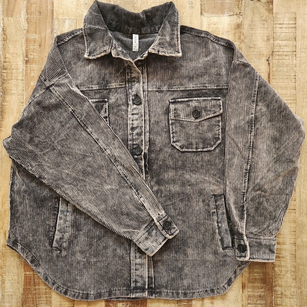 Zenana washed corduroy shirt jacket